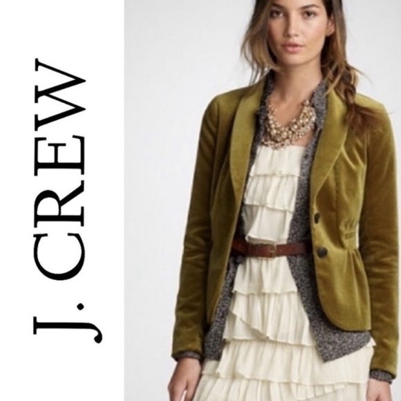 J. Crew Women's Green Velvet Blazer - Picture 1 of 12